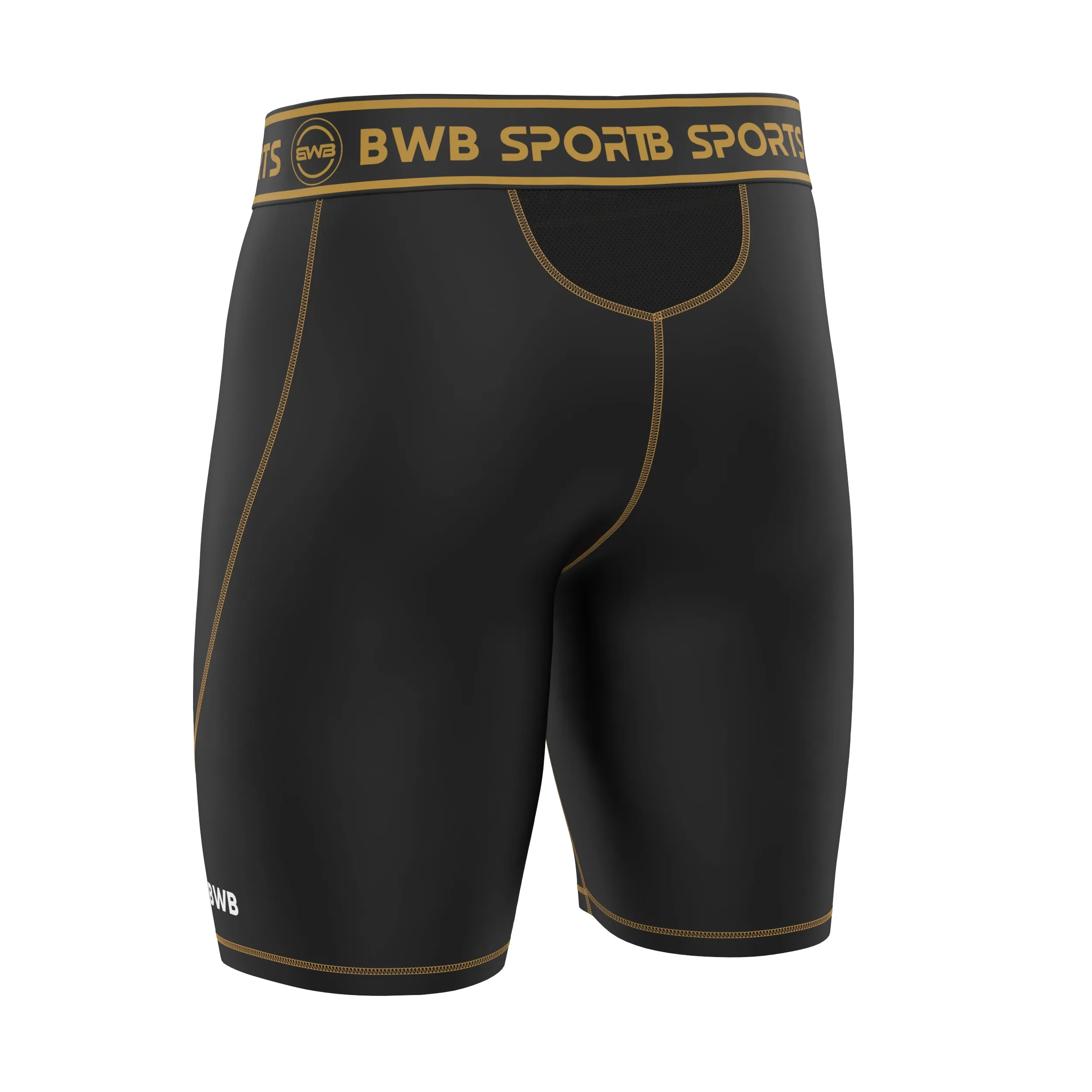 Men's Black / Orange Short Sleeve Baselayer Compression Shirt & Shorts Set
