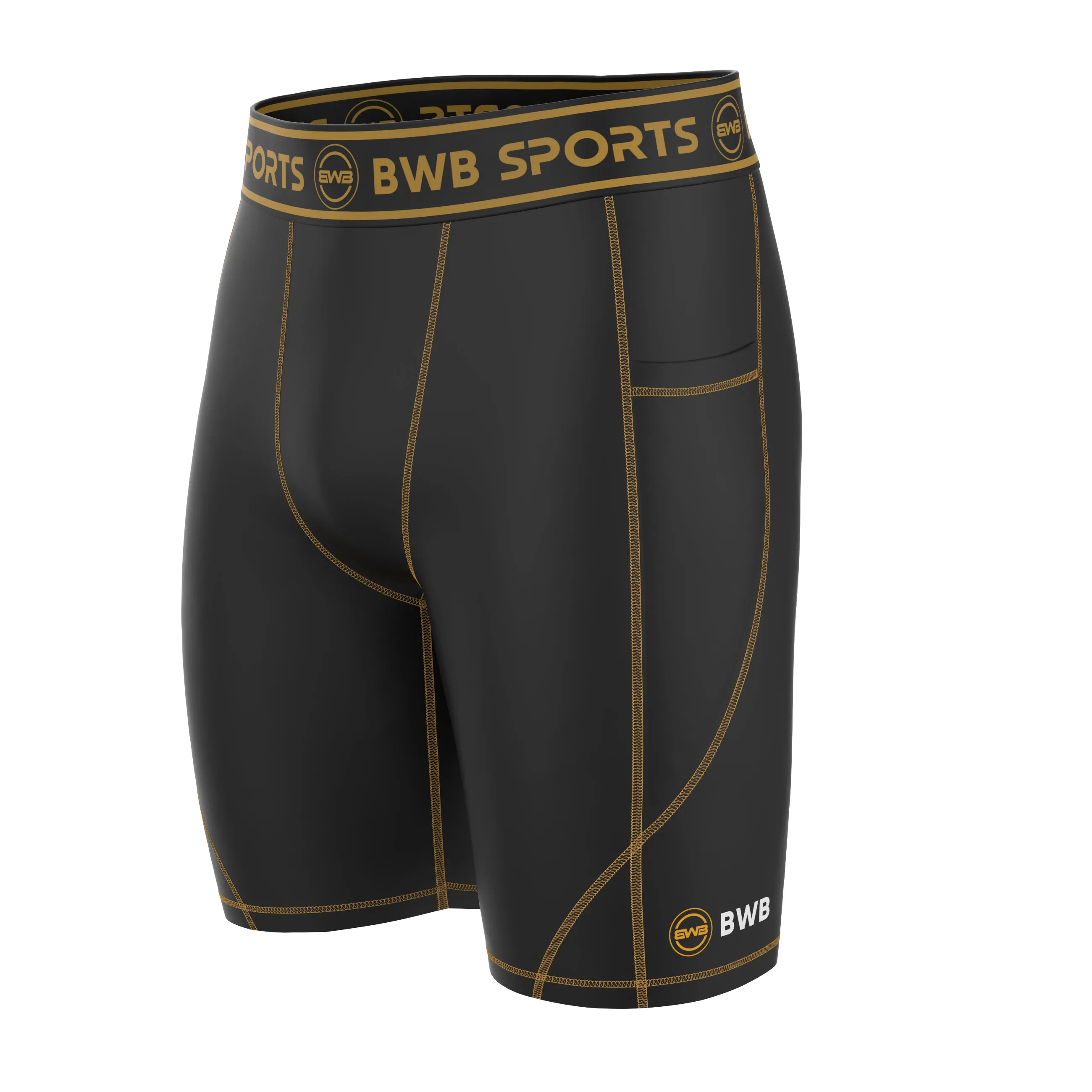 Men's Black / Orange Short Sleeve Baselayer Compression Shirt & Shorts Set
