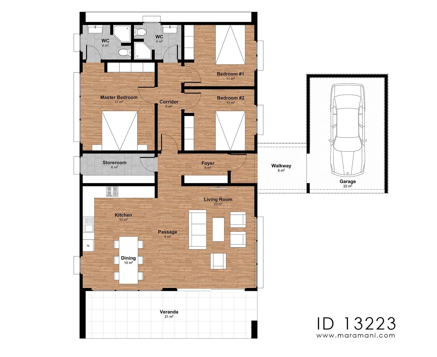 Minimalist 3 bedroom home - ID 13223
