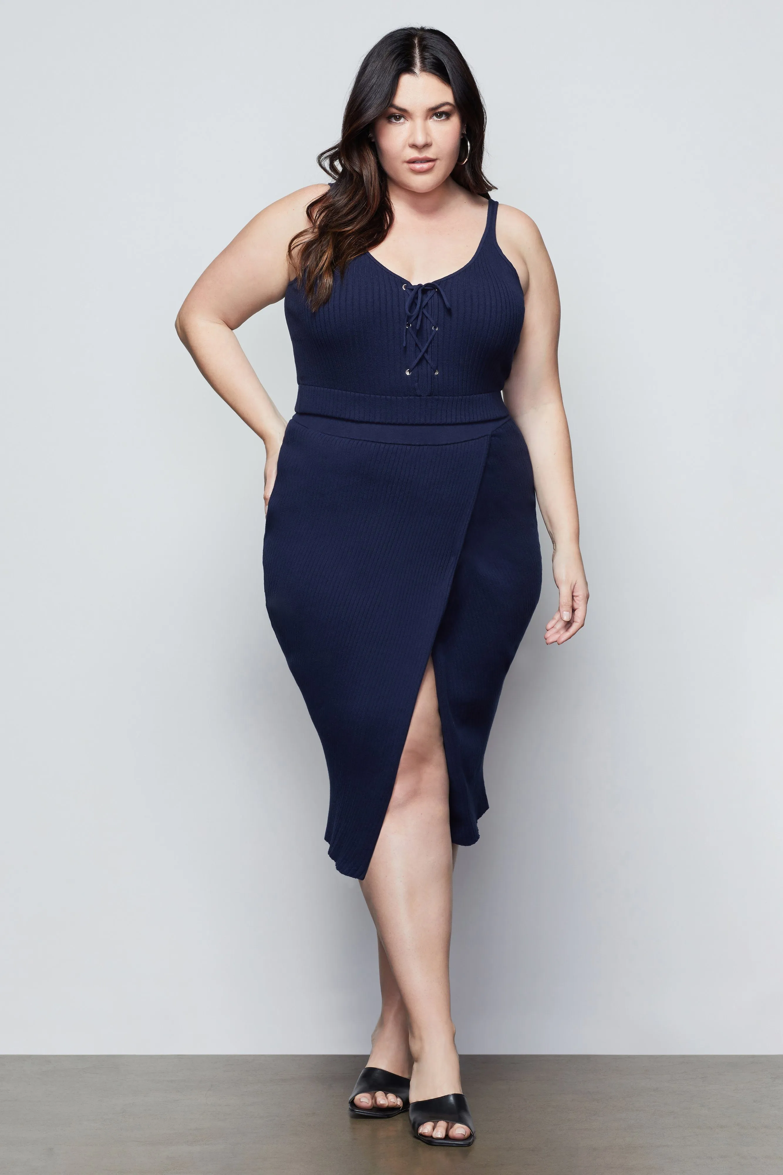OFF SITE KNIT SKIRT | NAVY001
