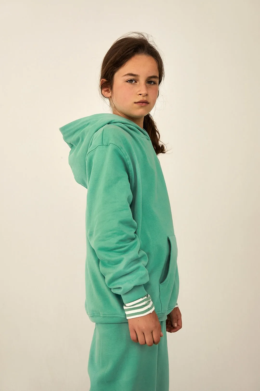 Organic Kapuzenpullover "Hoodie Bright Green", 3-4J