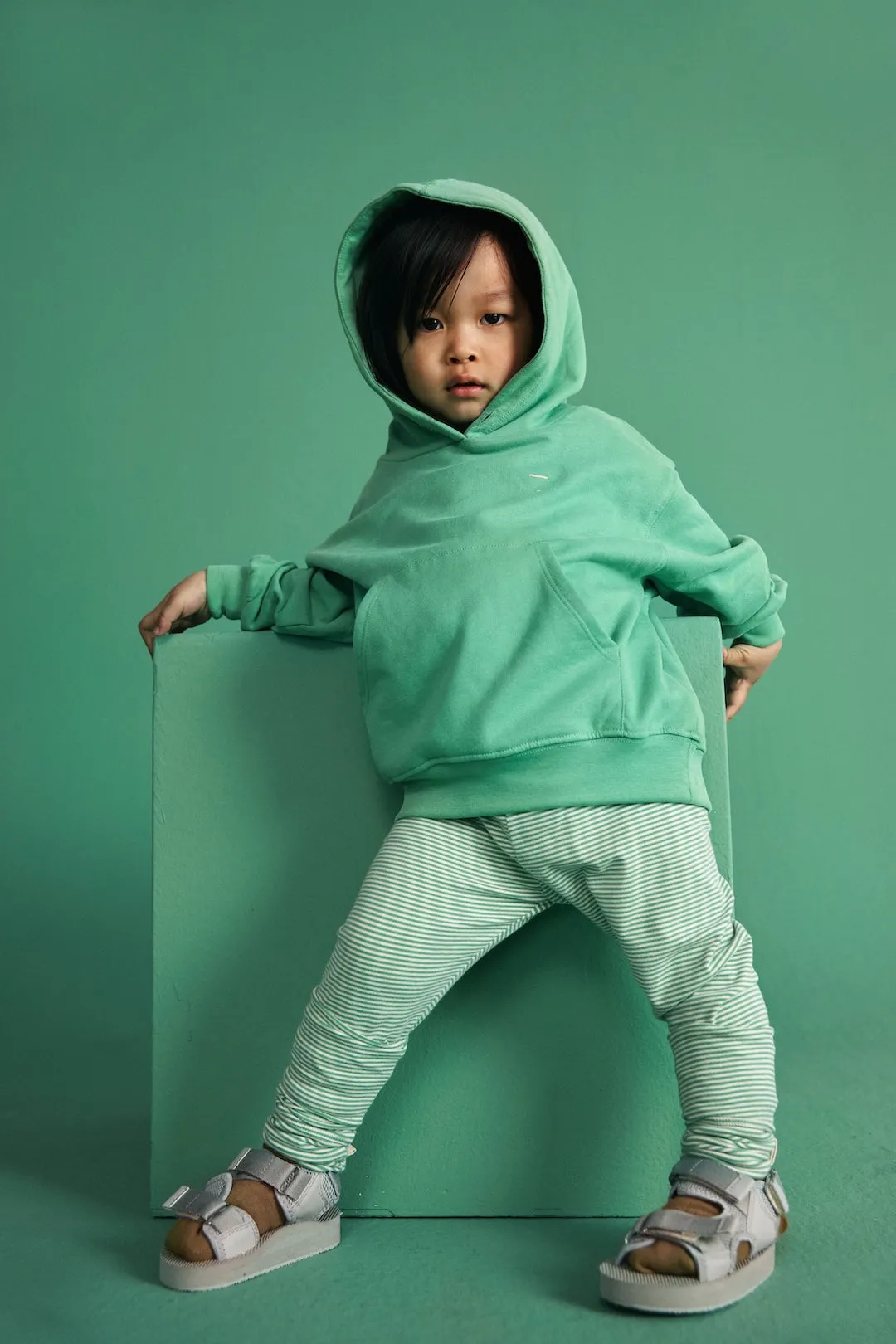 Organic Kapuzenpullover "Hoodie Bright Green", 3-4J