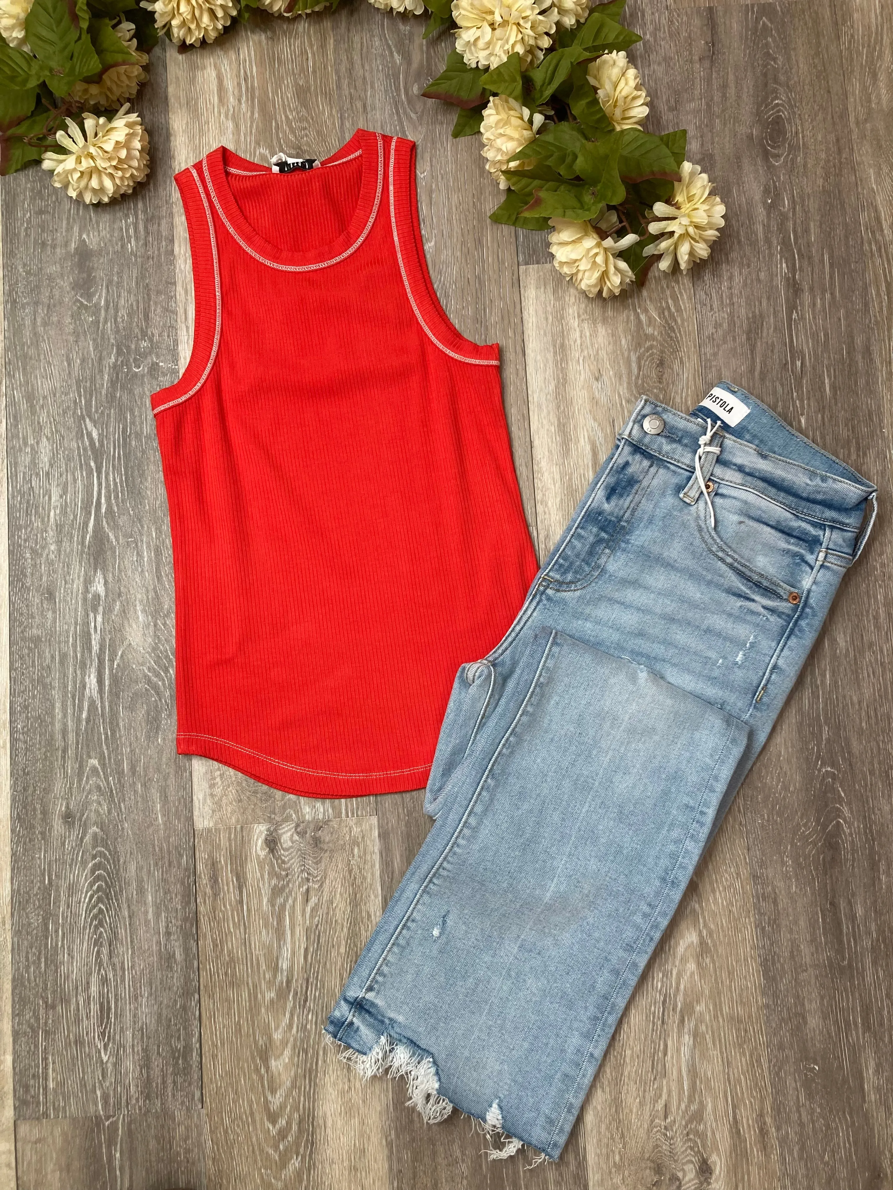 PIS Blake Tank Top in Cherry