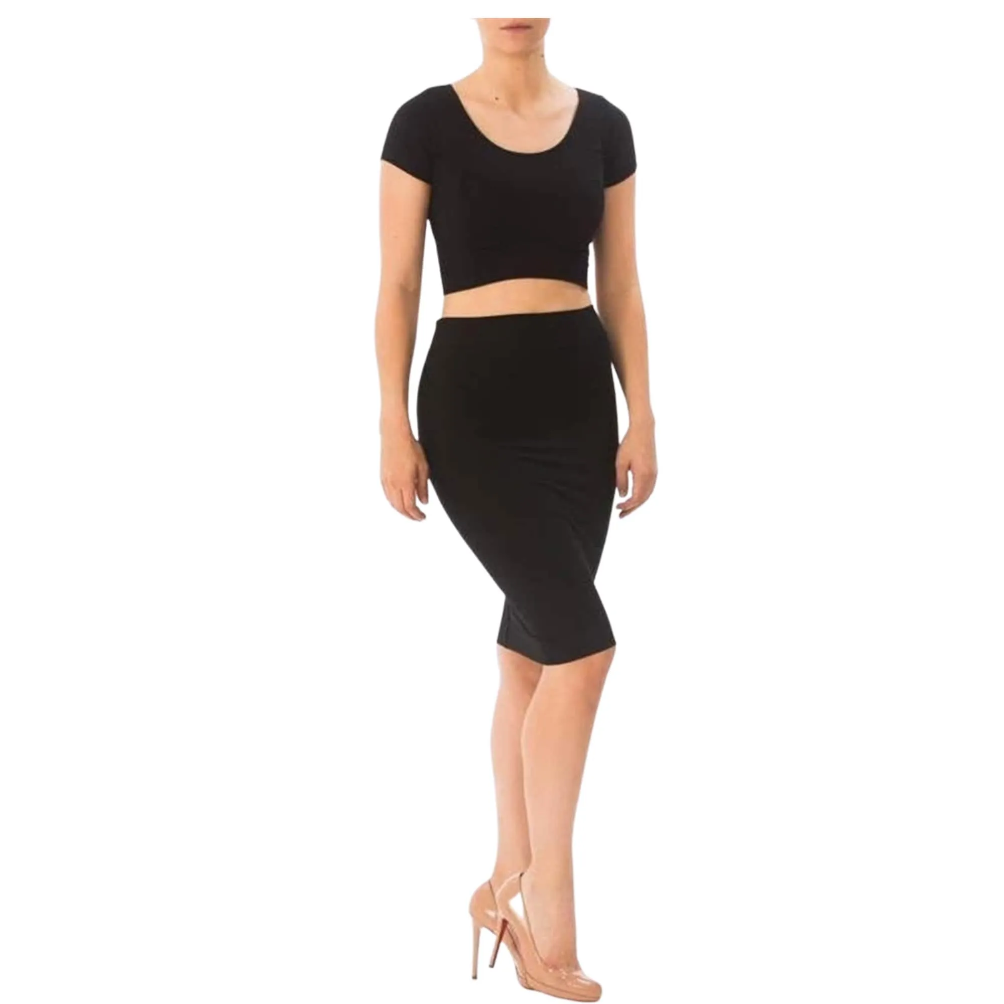 Plus Size Black Pencil Skirt, Lightweight & Stretchy Pencil Skirt, Modest Skirt, 1X Black Pencil Skirt, 2X Black Pencil Skirt, tznius, Midi