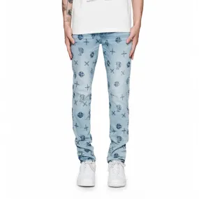 Purple Brand P001 Outlined Monogram Denim Jean