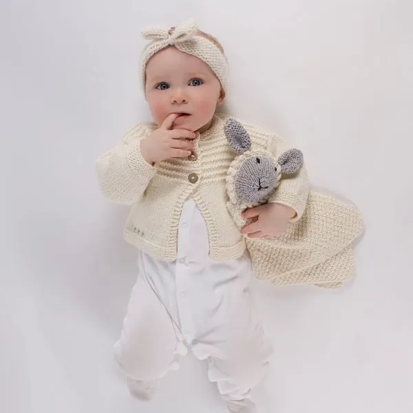 Ridged Baby Cardi Knitting Kit