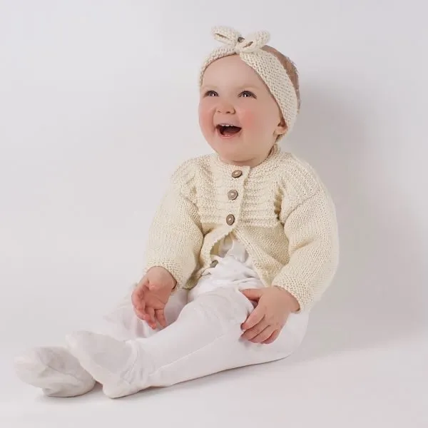 Ridged Baby Cardi Knitting Kit