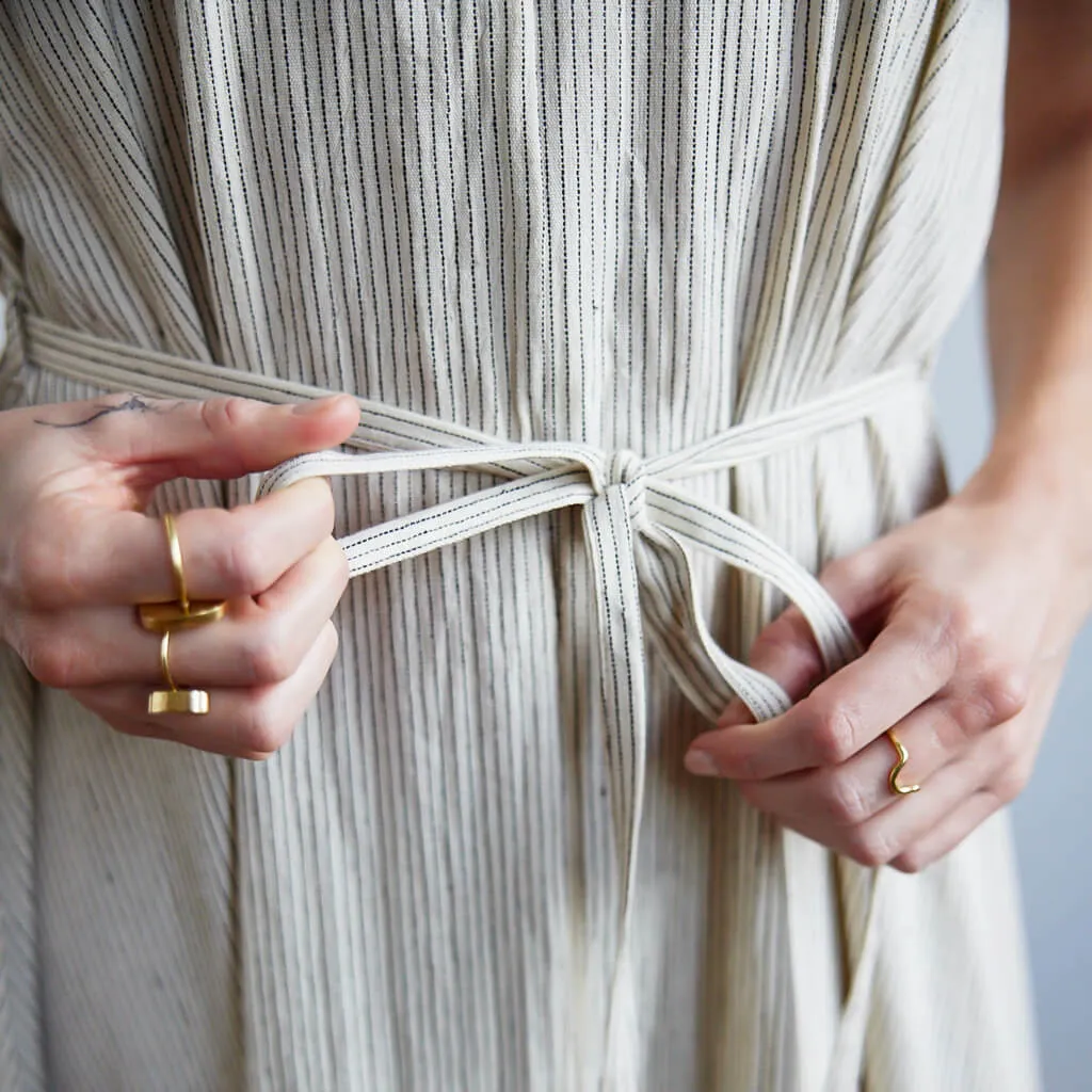 SALE - Belted Tank Dress - Pinstripe