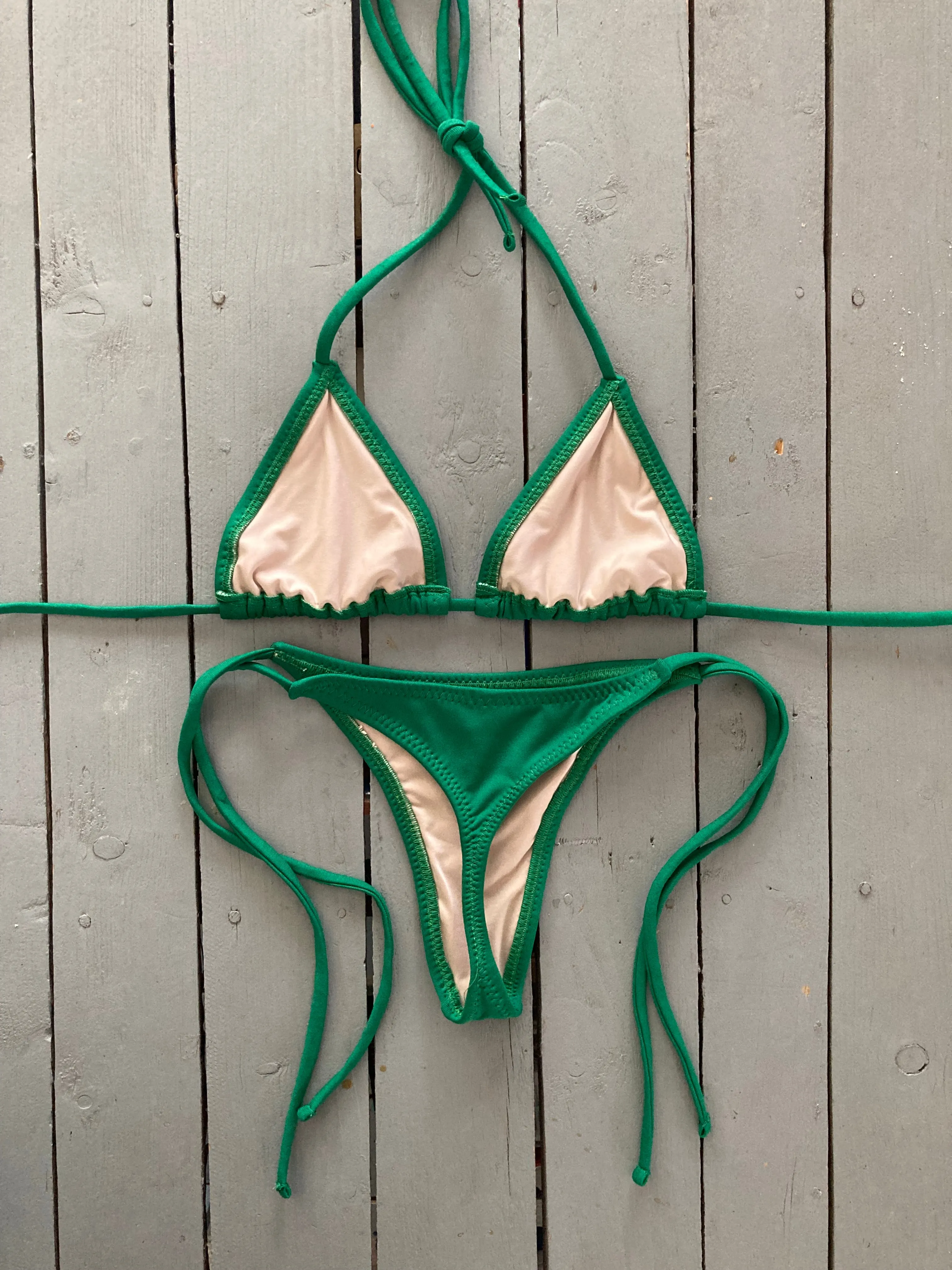Solid Dark Green Triangle Top