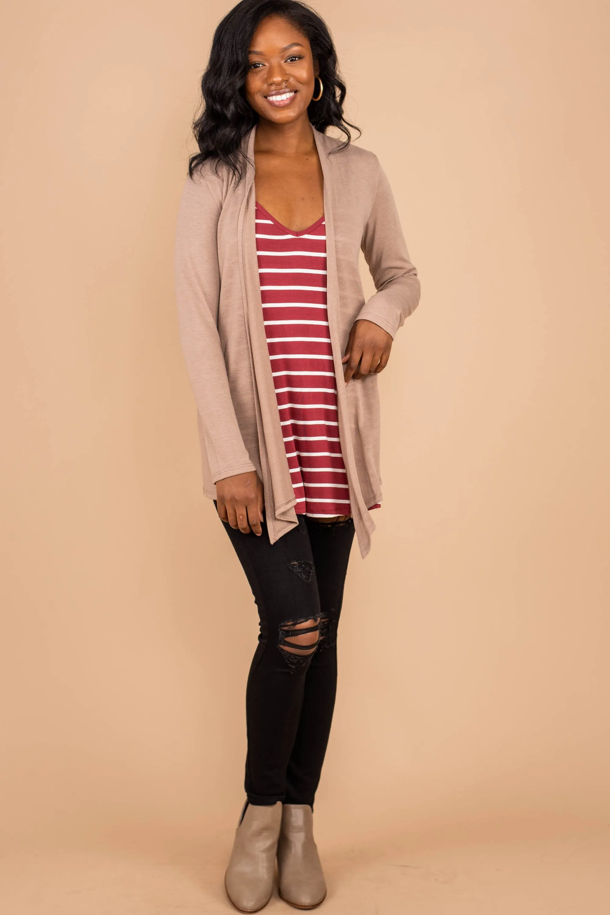 Somewhere Out There Brick Red Striped Tank