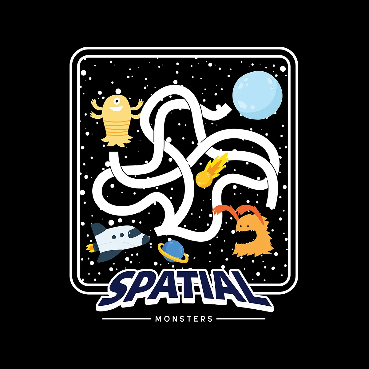 Space Retro Spatial Monster Game Shooter Unisex Black Tank Top