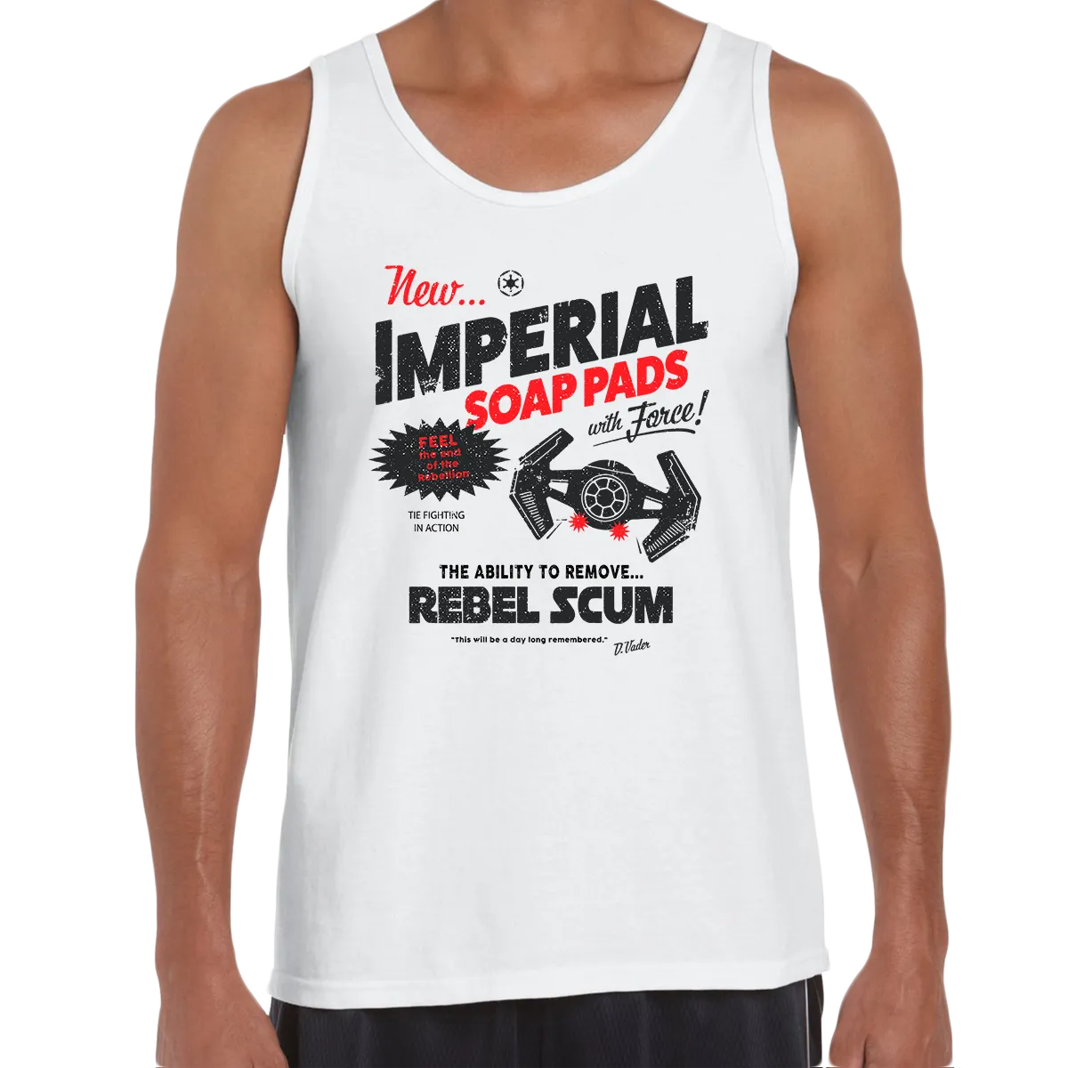 Star Wars Funny Tank Top Imperial Tie Fighter Vader Mens Geeks Shirt
