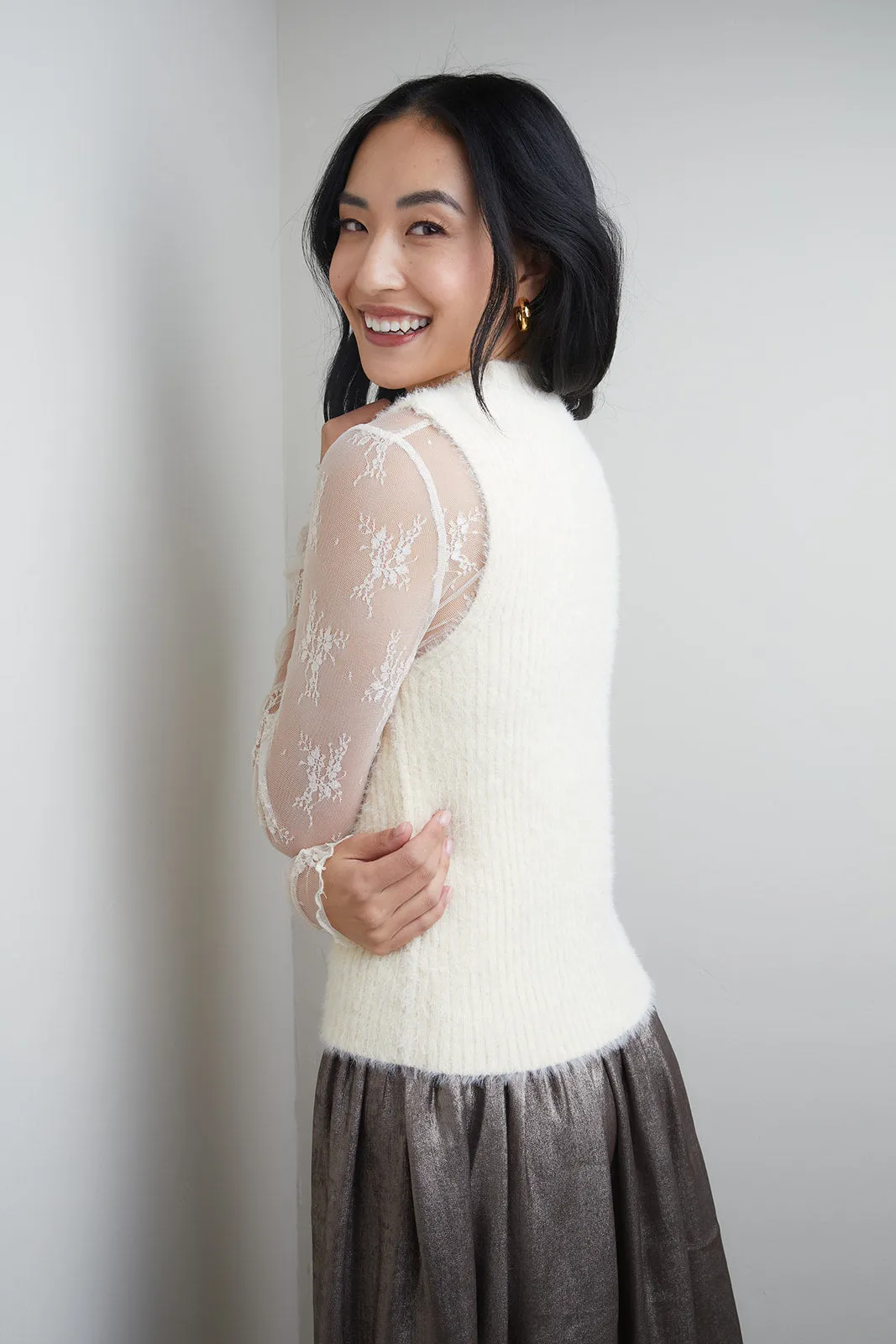 Tanna Ivory Sweater Tank-FINAL SALE