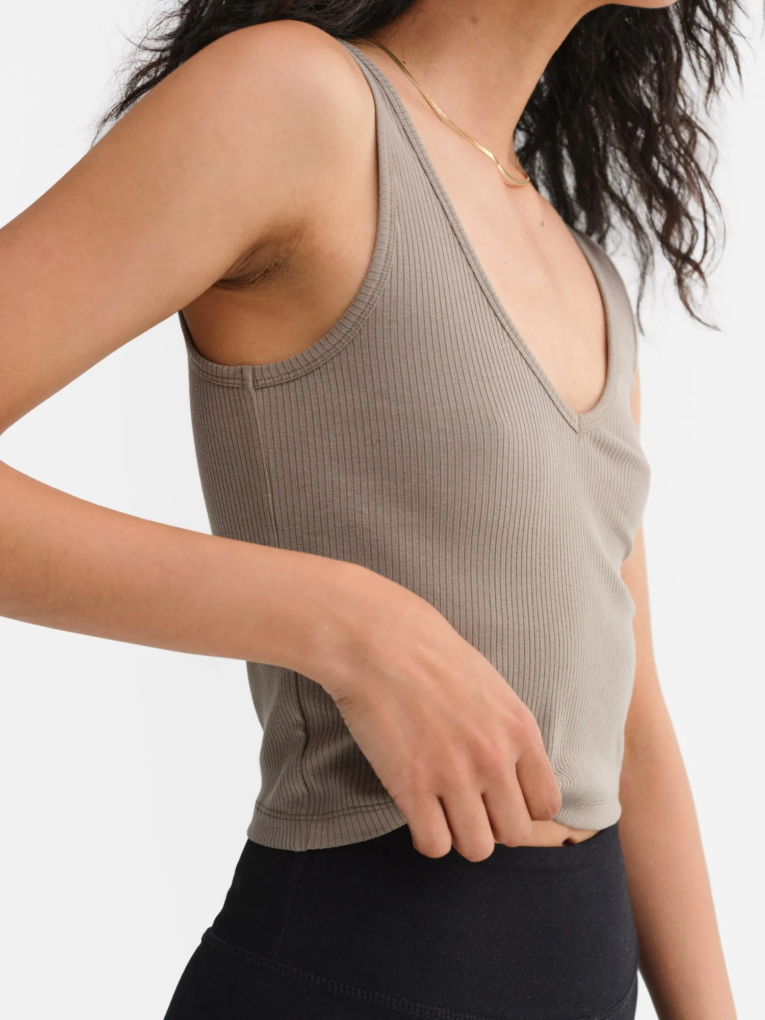 Tencel Rib Crop V-Tank
