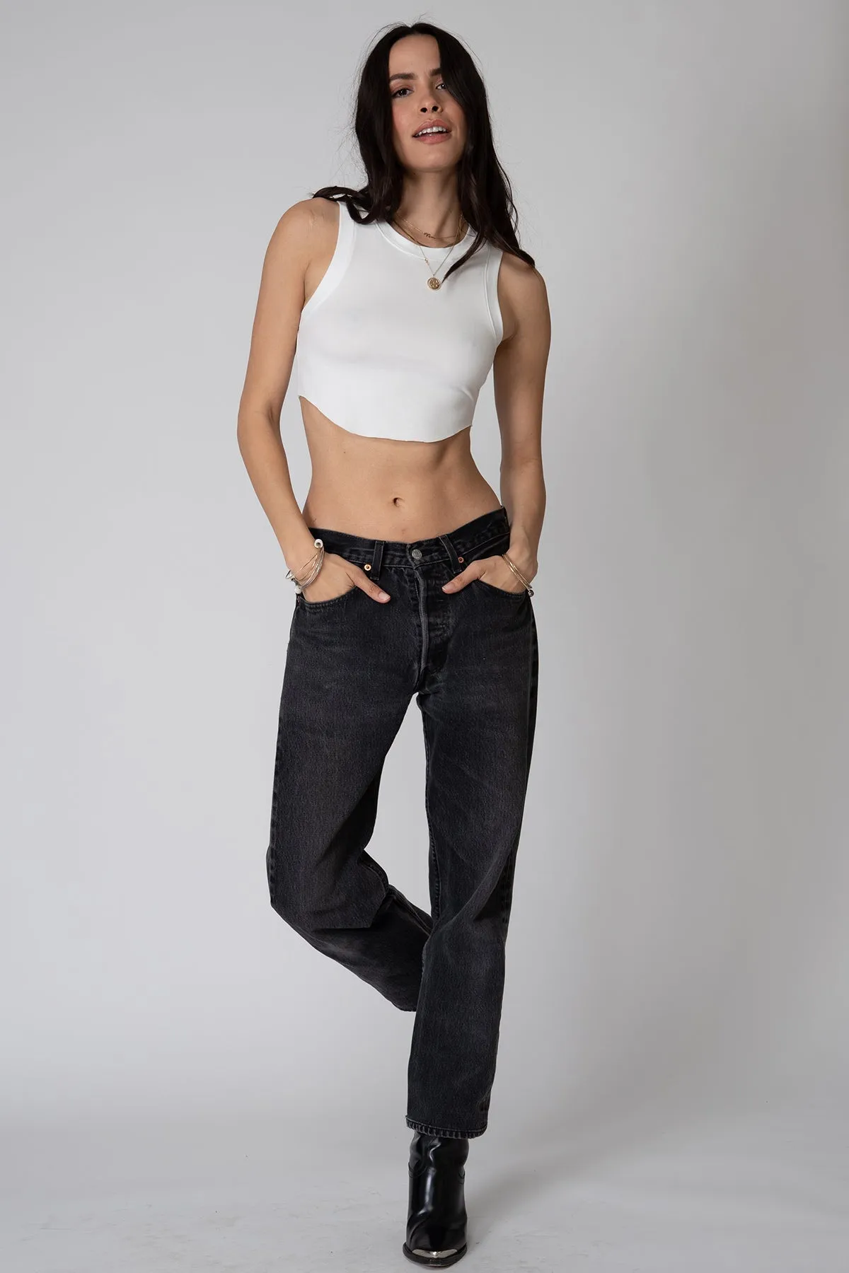 THE SMOOTH CROP HIGH NECK TANK