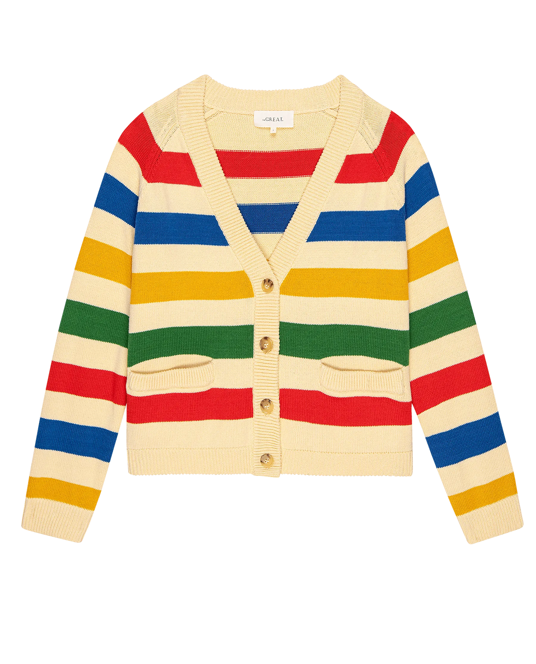 The Varsity Cardigan. -- Multi Range Stripe