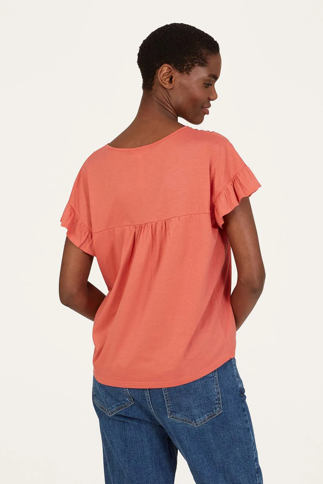 Thought Arina Organic Cotton Yoke Tank Top in Rock Red