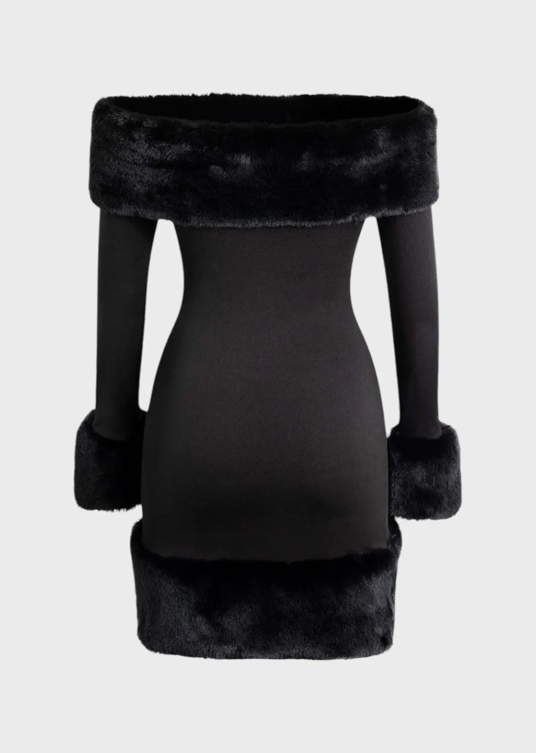 Triana Fuzzy Trim Mini Dress