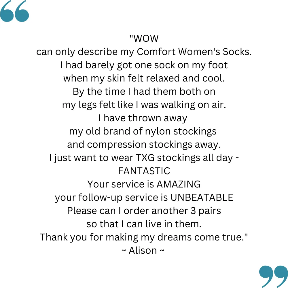 TXG Compression Socks for Flying - Comfort Cotton Omniease Range for Women