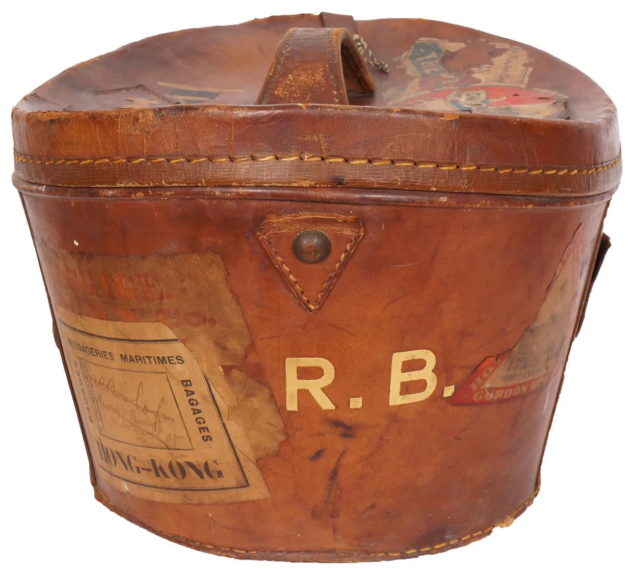 Vintage 1920s Silk Top Hat with Leather Case  - Henry Heath London - 7 1/4