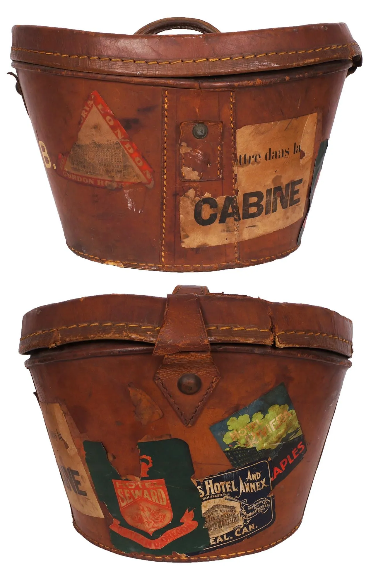 Vintage 1920s Silk Top Hat with Leather Case  - Henry Heath London - 7 1/4