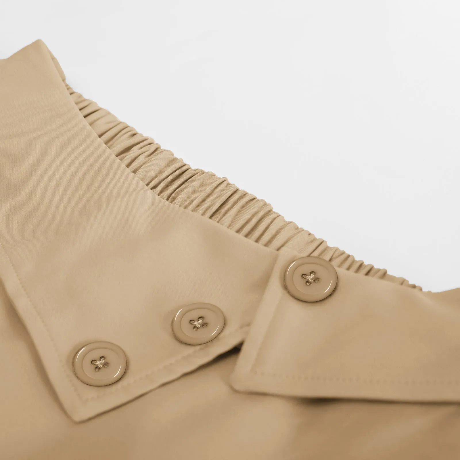 Vintage A-Line Skirt High Waisted Midi Skirt with Pockets & Buttons