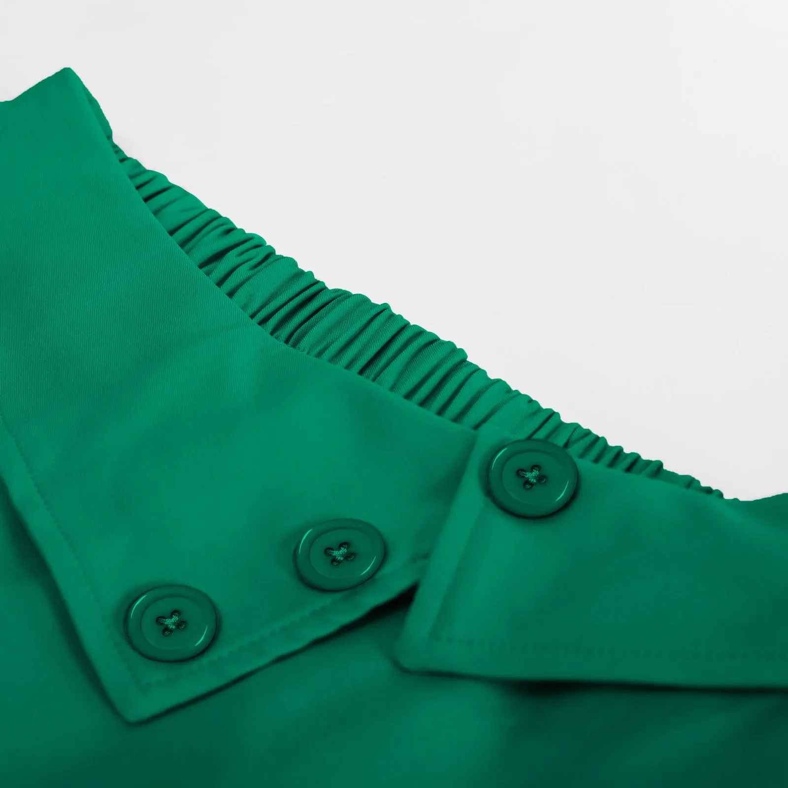Vintage A-Line Skirt High Waisted Midi Skirt with Pockets & Buttons