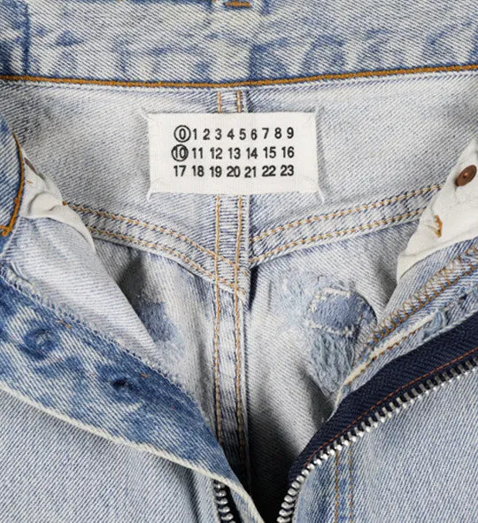 Vintage Artisanal Denim Jeans With Exposed Zips by Martin Margiela