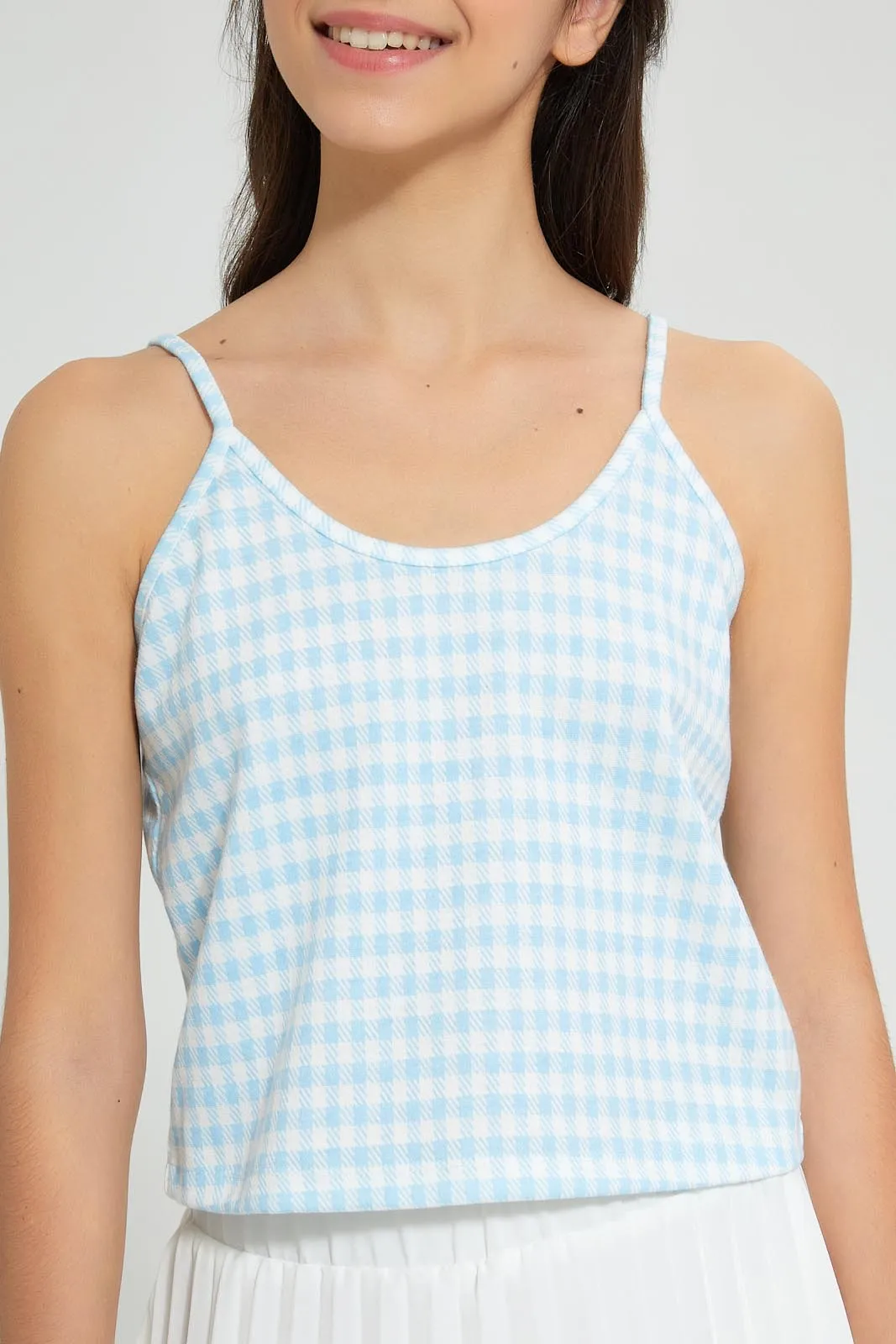 White Collared Cardigan With Inner Top (2 Piece)