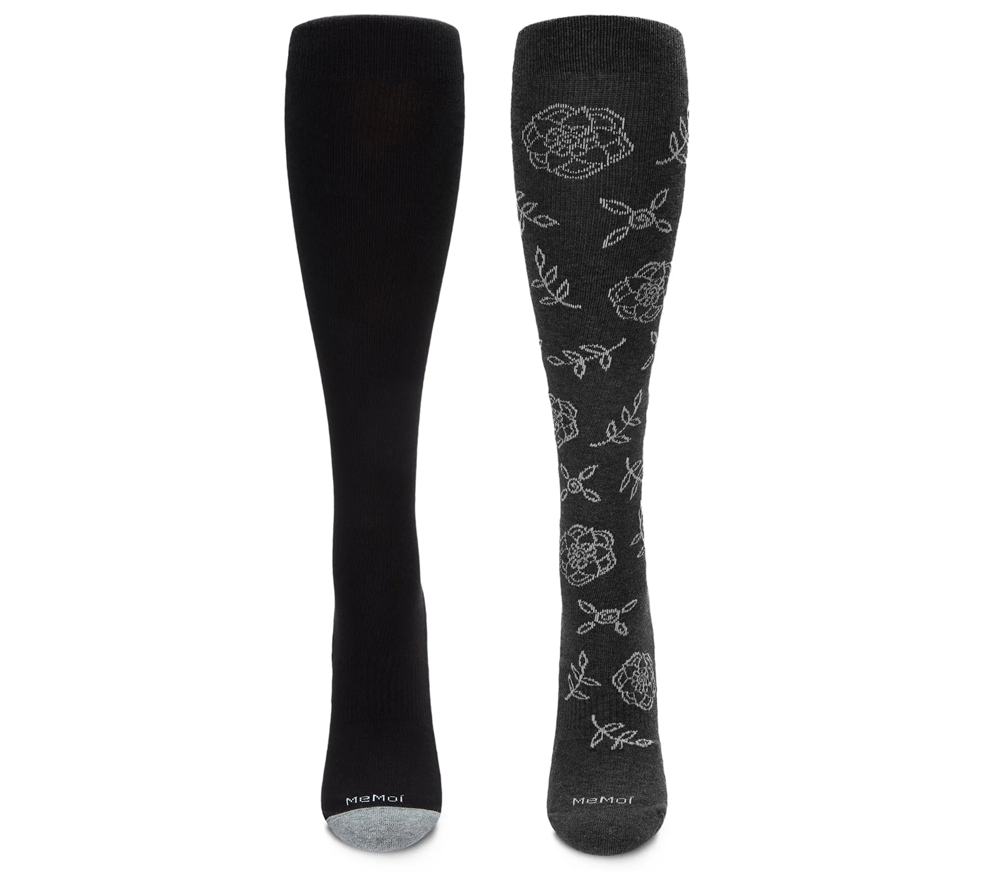 Women's 2 Pair Pack Cotton Blend 15-20 mmHg Graduated Compression Socks