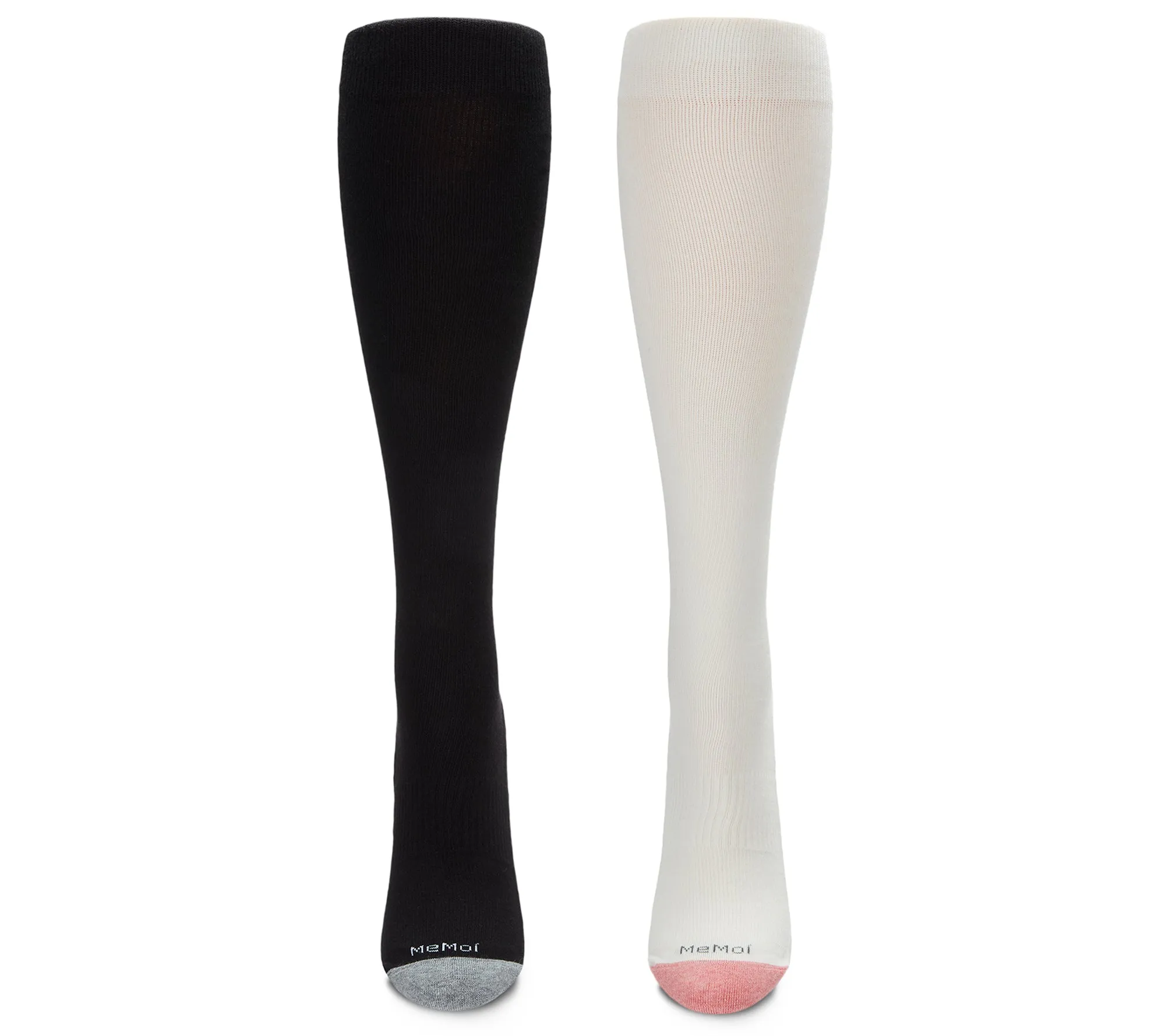 Women's 2 Pair Pack Cotton Blend 15-20 mmHg Graduated Compression Socks