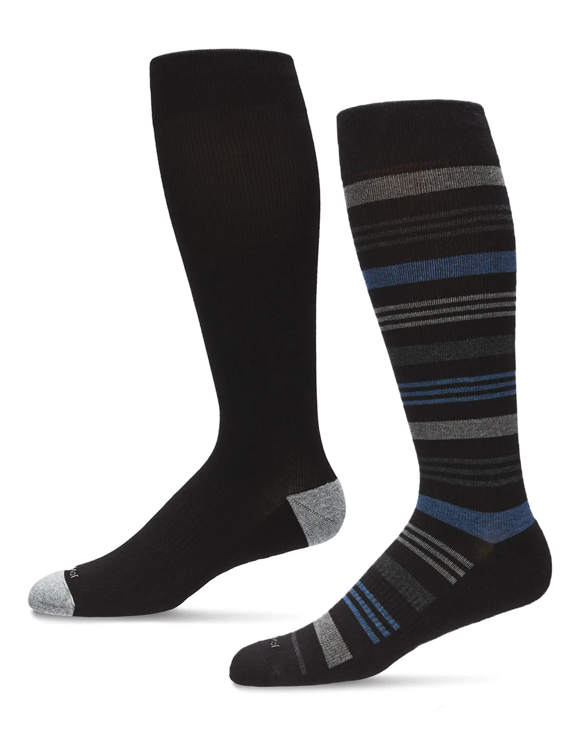Women's 2 Pair Pack Cotton Blend 15-20 mmHg Graduated Compression Socks