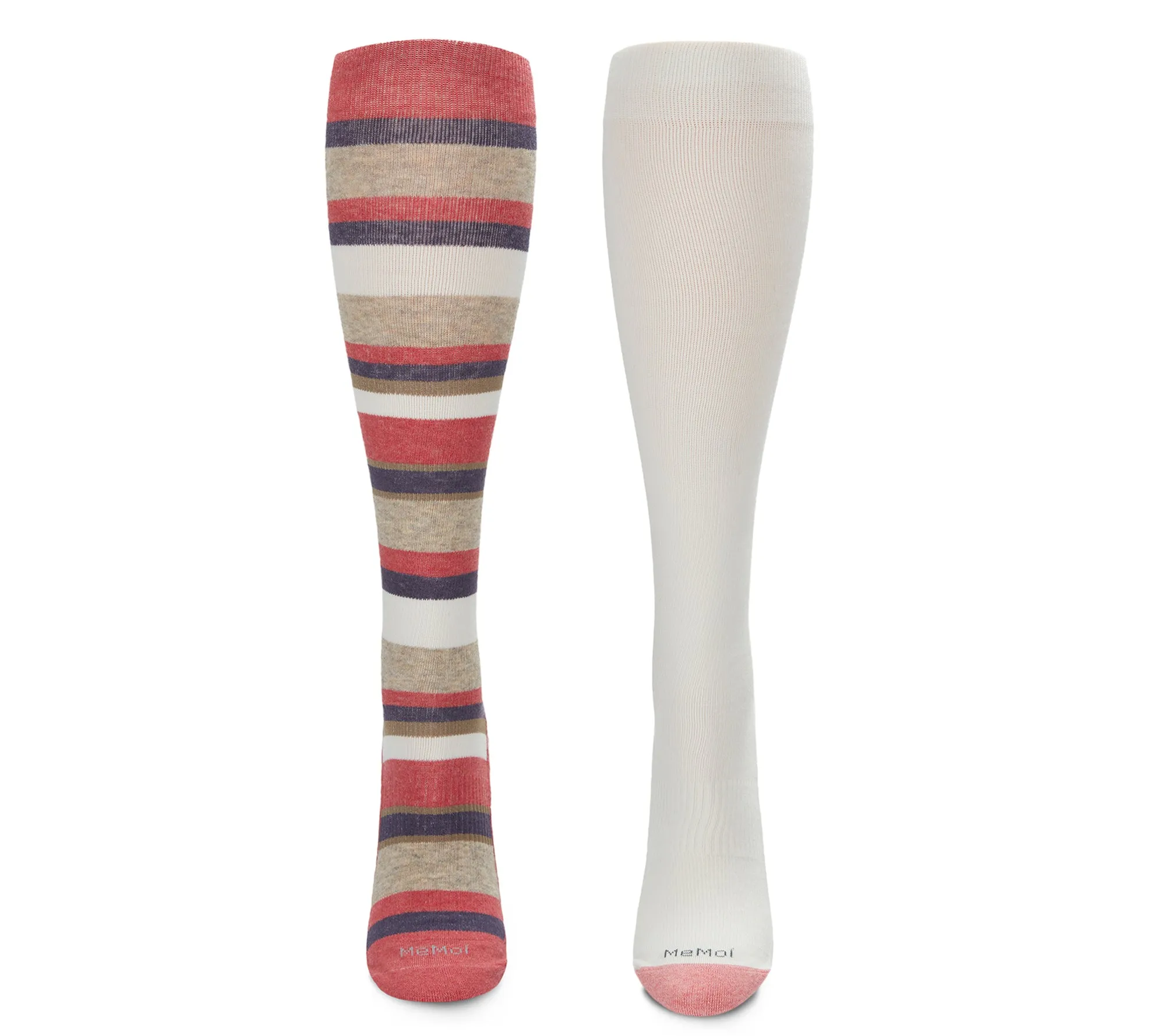 Women's 2 Pair Pack Cotton Blend 15-20 mmHg Graduated Compression Socks