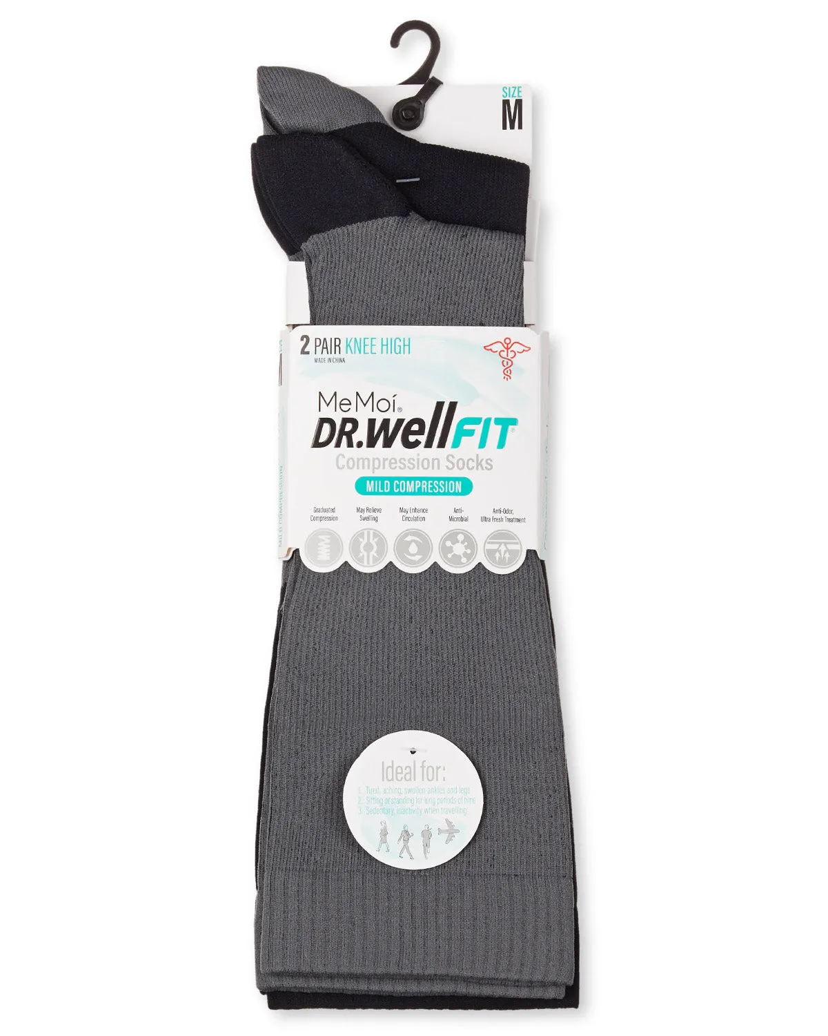 Women's 2 Pair Pack Tipped Compression Socks