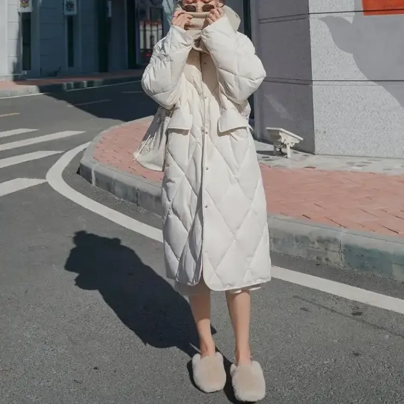 Women's Stylish Oversized Quilted Coat with Fur Collar and Buttons | Ideal for Autumn/Winter